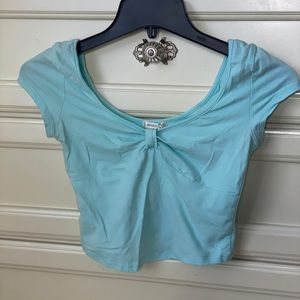 Mint scoop neck crop top